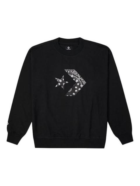 Converse Star Chevron Paisley Pattern Sweatshirt 'Black' 10023164-A02