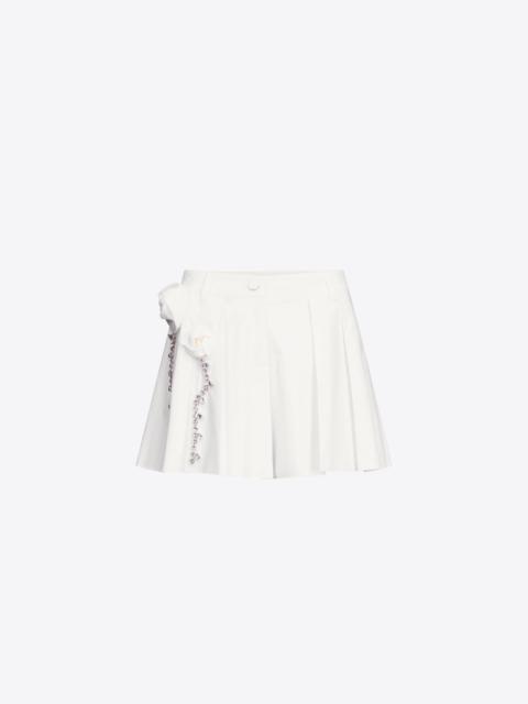 CRYSTAL ROSETTE POPLIN SKORT