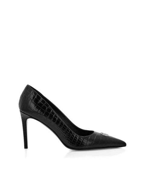 90mm crocodile-embossed pumps