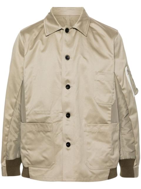 panelled twill shirt jacket
