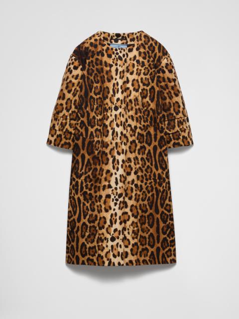 Single-breasted animal print drill coat