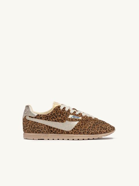 WINDSPIN SNEAKERS IN LEOPARD AND PLATINUM SUEDE AND LEATHER