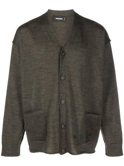 V-neck virgin wool cardigan