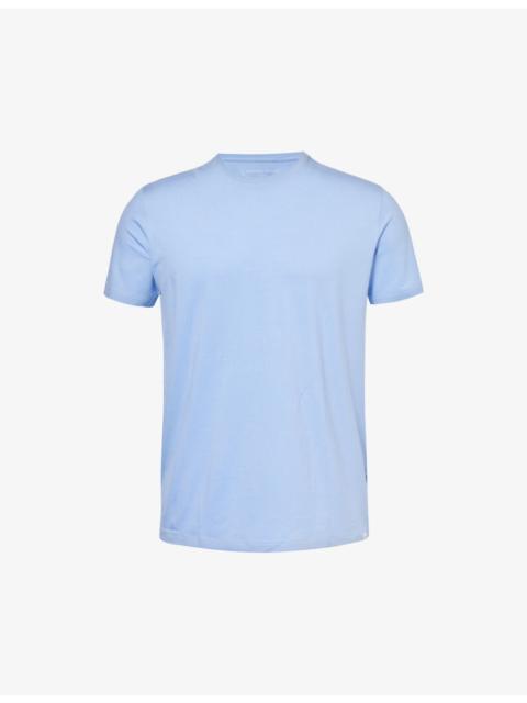 Basel short-sleeved stretch-woven pyjama top