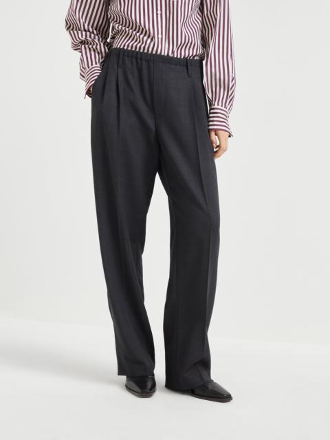 Virgin wool fluid crêpe twill sartorial track trousers