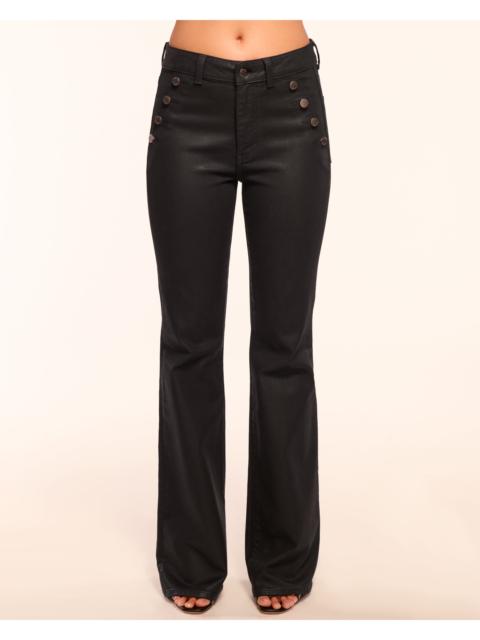 Helena Coated High-Rise Flare Jean