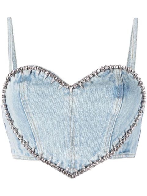 crystal-embellished crop top