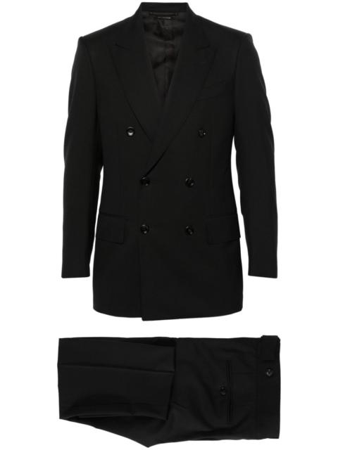 double-breasted wool suit