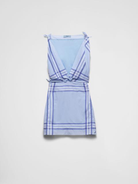Checked cotton mini-dress