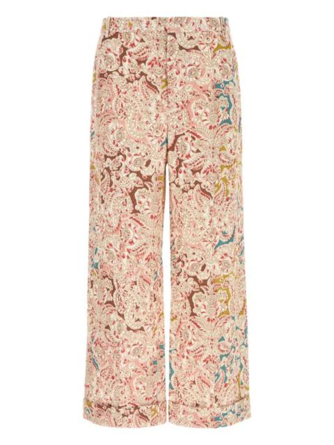 paisley-print hemp trousers
