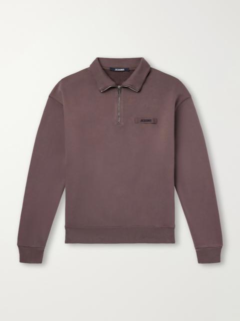 Logo-Appliquéd Cotton-Jersey Half-Zip Sweatshirt