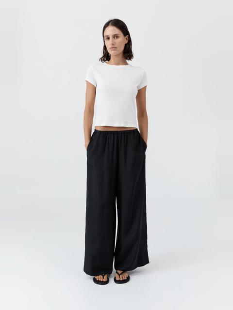 Silk Grid Relaxed Pants - Black