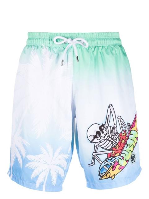 graphic-print swim shorts