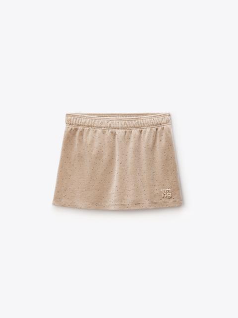 Mid-Rise Mini Skort in Crushed Velour