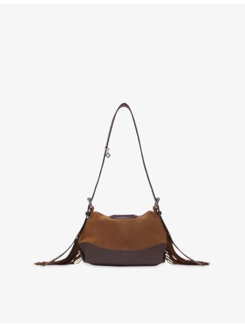 Miss M Mini Suede And Leather Shoulder Bag