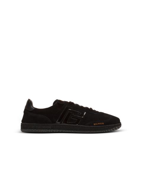Balmain Swan suede and patent leather sneakers
