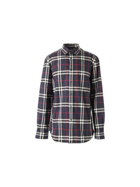 Burberry Check Print L/S Shirt Navy