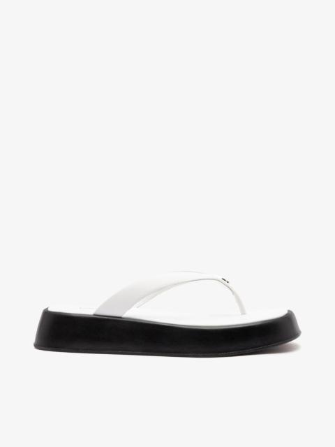 Roxy Thong Sandal Black and White Leather