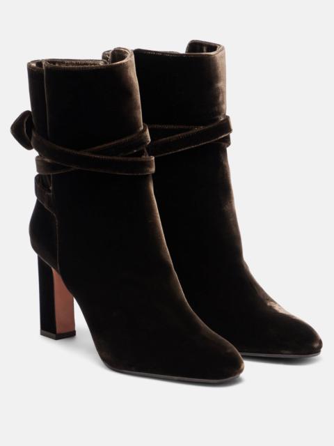 Very Bow 85 velvet ankle boots