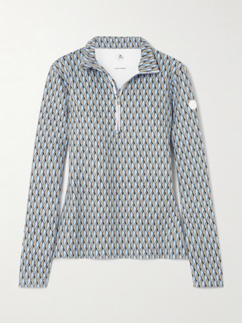 Orion Printed Ponte Half-zip Top