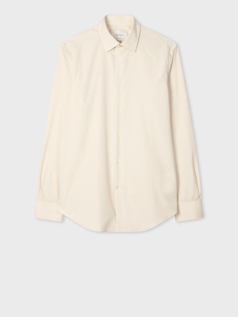 Tailored-Fit Ivory Cotton-Poplin Shirt