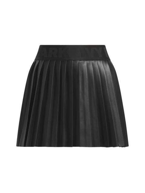 adidas Ivy Park Leather Pleated Mini Skirt Black