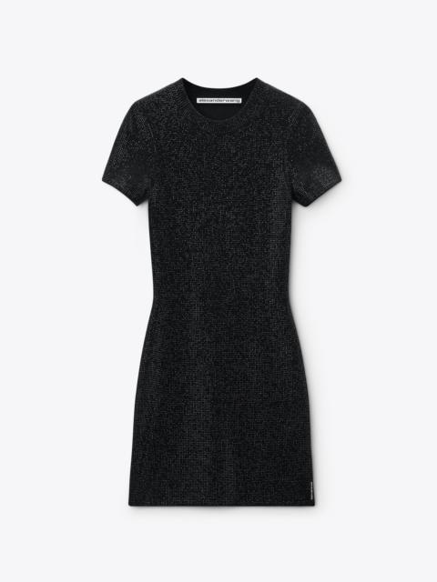 Black Wool-Blend Hotfix Dress