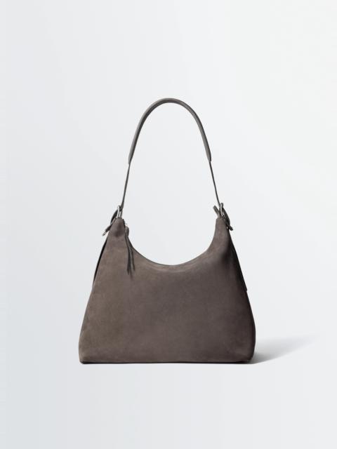 BELTED HOBO BAG IN SUEDE LEATHER