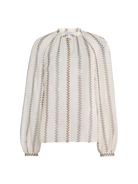 Gian Boot-Striped Silk Top stripe