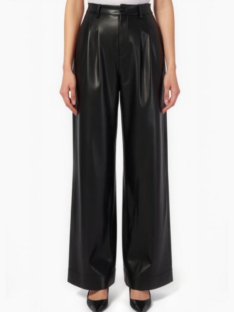 ANDORRA HIGH RISE VEGAN LEATHER PANT BLACK
