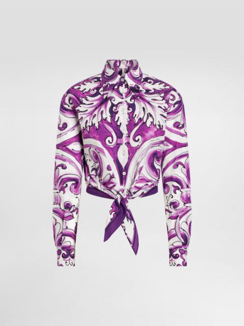 Majolica-print poplin shirt