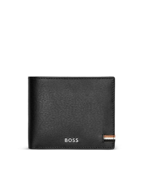 logo-print leather wallet