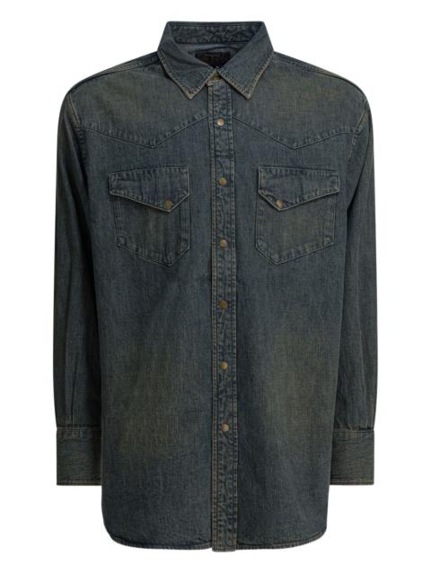chest-pocket cotton shirt