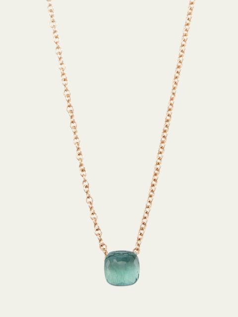 18K Rose Gold Nudo Blue Topaz Pendant Necklace