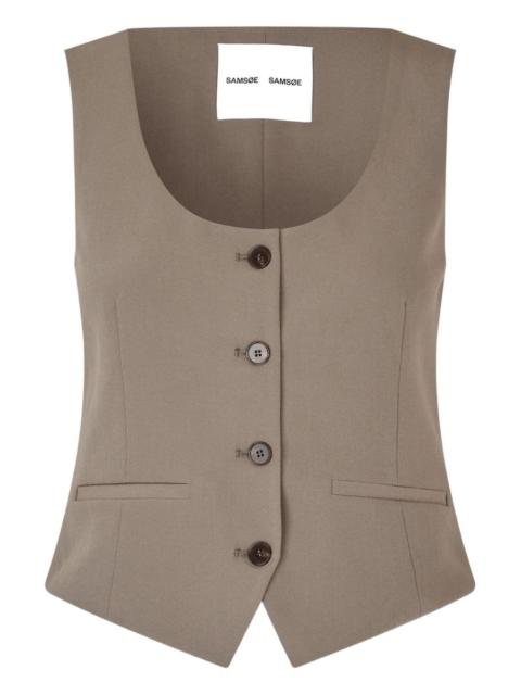 button sleeveless vest