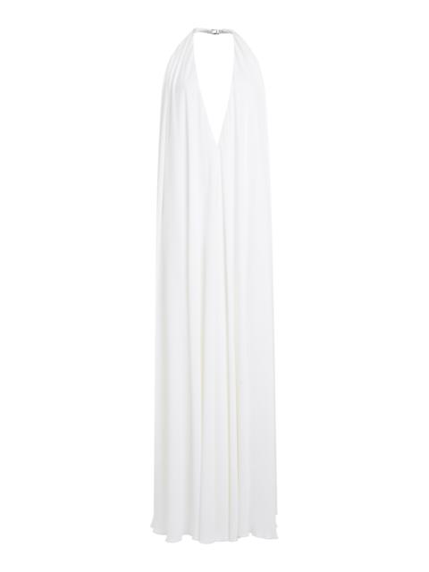 Norma Open-Back Maxi Halter Dress white