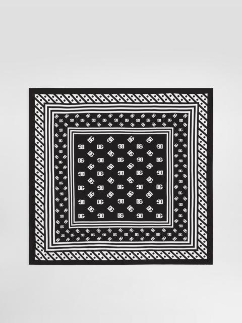 Twill scarf with all-over DG logo print (70 x 70)