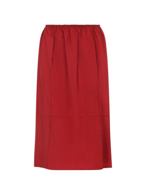 gathered-waist midi skirt