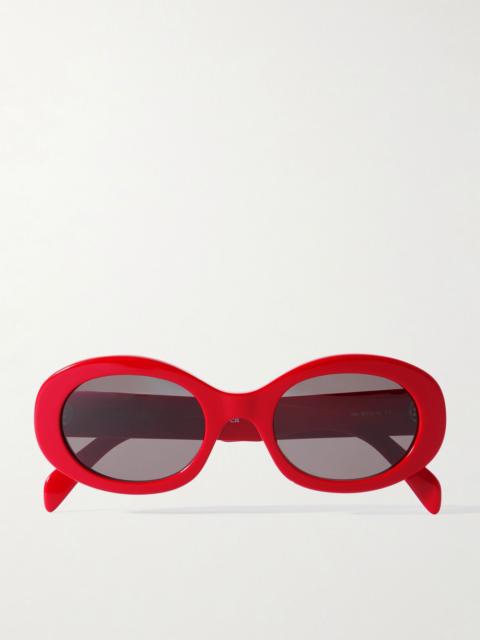 Triomphe oval-frame acetate sunglasses Red