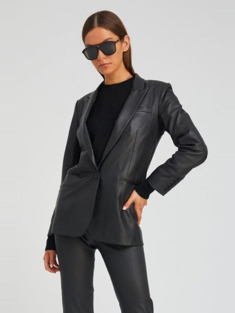BLACK LEATHER BLAZER