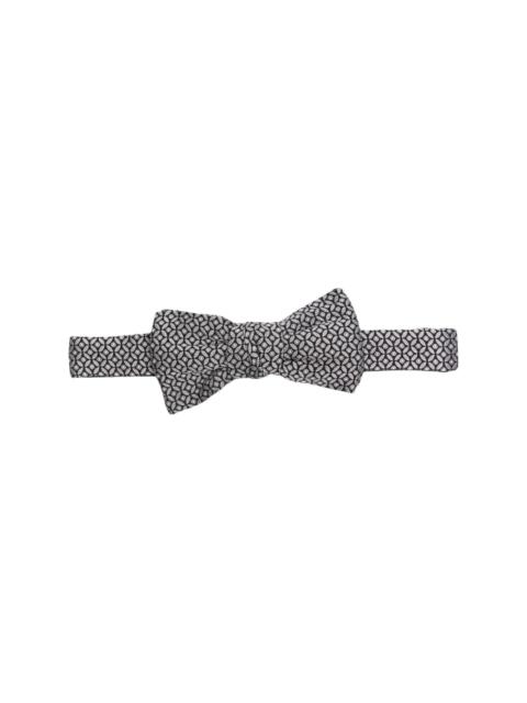 patterned-jacquard silk bow