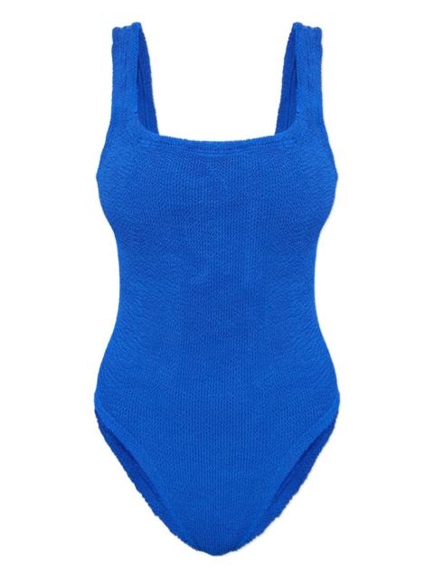 square-neck crinkle swimsuit