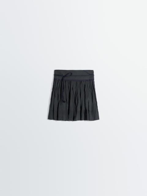 CRINKLED WRAP SKIRT IN CRINKLED COTTON METAL