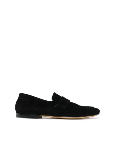 suede penny loafers