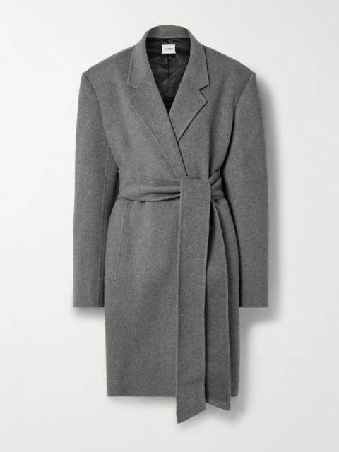 Annly Belted Wool-felt Coat
