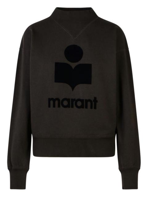 flocked-logo crew-neck sweatshirt