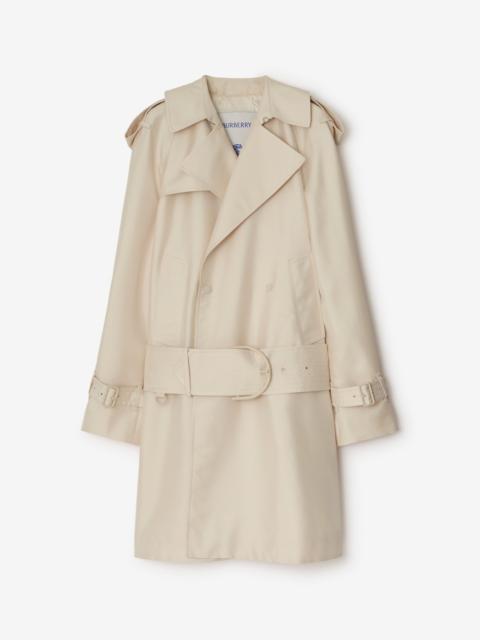 Mid-length Silk Blend Trench Coat