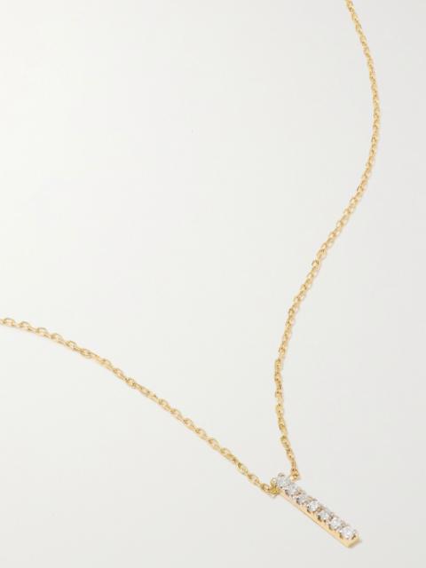 La Barre 14-karat gold diamond necklace Gold