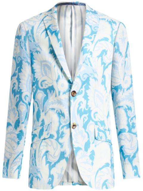 floral-jacquard blazer