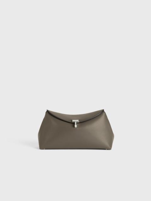 T-lock leather clutch ash